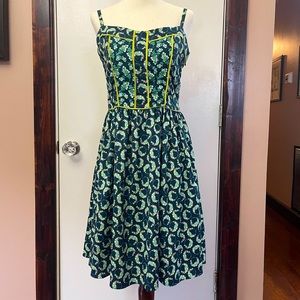 Lauren Conrad Dress Blue Green Yellow Like New 6